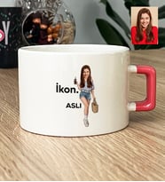 Kişiye Özel Karikatürlü İkon Lüks Fincan Doğum Günü Hediyesi