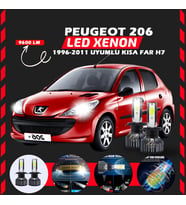 Peugeot 206 1996-2011 Kısa Far Uyumlu Şimşek Etkili Led Xenon Pro Series H7