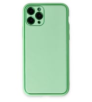 Durukar® iPhone 11 Pro Kılıf Coco Deri Silikon Kapak - Açık Yeşil