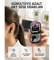 Aktif Gürültü Engelleme Özellikli Kablosuz Kulaklık – Akıllı Ekranlı Şarj Kutusu