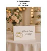 Nişan Yüzüklü Masa Kartı - Çift Yön Baskı - 11x16cm - İsme Özel - Nişan Kartı - Nikah Kartı