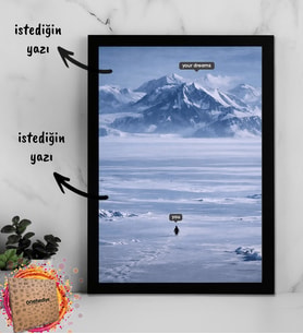 Kişiye Özel Mesajlı Tasarlanan Nihilist Penguen Tasarımlı Fotoğraf Çerçevesi 21x30cm