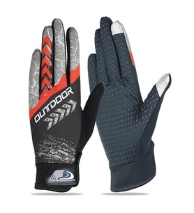 XBYC Outdoor Mtb Mevsimlik Tam Parmak Bisiklet Eldiveni Large Eldiven Kırmızı