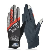 XBYC Outdoor Mtb Mevsimlik Tam Parmak Bisiklet Eldiveni Large Eldiven Kırmızı