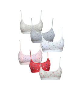 Pedli Ip Askılı Yarım Atlet Desenli Büstiyer 6 Lı Set