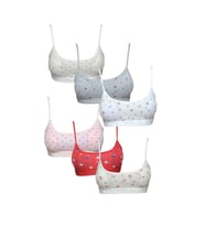 Pedli Ip Askılı Yarım Atlet Desenli Büstiyer 6 Lı Set