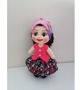 Pembeli Yöresel Köylü Kızı Bebek Amigurumi Organik Oyuncak