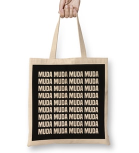Muda Muda Muda Bez Çanta Uzun Saplı