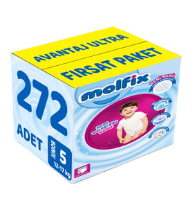 Molfix Külot Bebek Bezi Beden:5 (12-17KG) Junior 272 Adet Avantaj Ultra Fırsat Pk