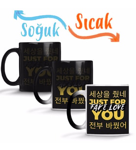 Bts Fake Love Typography Sihirli Kupa Bardak Porselen