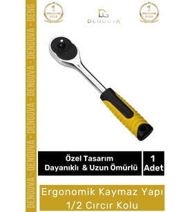 #CırcırKolu Sanayi Profesyonel Çelik Mekanik Lokma Anahtarı Ergonomik Kaymaz Yapı 1/2 Cırcır Kolu