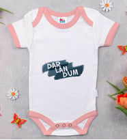 BK Kids Darlandum Tasarımlı Pembe Bebek Body Zıbın-1