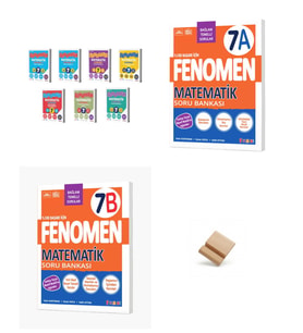 Fenomen 7. Sınıf Maarif Matematik Fasikül 7A ve 7B 3lü Set Soru Bankası + Telefon Standı