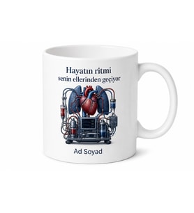 Perfüzyonist Hediye Seramik Kupa Açık Kalp Ameliyatı Temalı Bardak