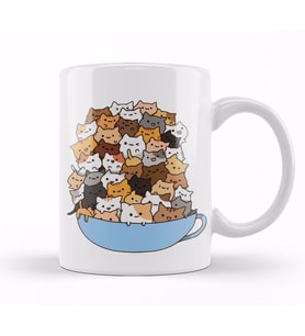 Sevimli Kediler Cats Kupa Bardak Porselen