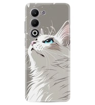 Oppo A5 Kılıf Boutique Baskılı Resimli Beyaz Kedi Pcode -061