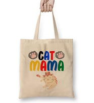 Cat Mama Funny Cat Lover Gifts For Women Men Kids Bez Çanta Uzun Saplı
