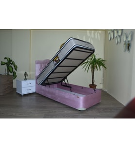 Baza Yatak Başlık 13538 Taytüy Pembe Kapitone Başlık Ort Pedli Yatak 100*200