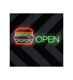 OPEN Yazılı ve Şekilli Neon Tabela
