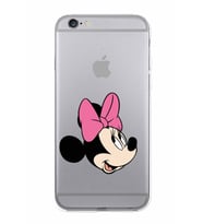 Apple iPhone 6S Plus Uyumlu Kamera Korumalı Tıpalı Kapak Minnie Mouse TasarımlıŞeffaf Kılıf