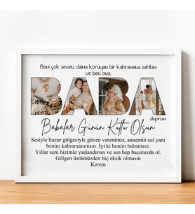 Kişiye özel çerçeve, Baba yazılı çerçeve, Sevgiliye hediye, Doğum günü hediyesi, Fotoğraf tasarımı, Fotoğraf tasarımlı çerçeve, Babaya hediye, Babalar Günü Hediyesi, Dünyanın En İyi Babası