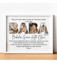 Kişiye özel çerçeve, Baba yazılı çerçeve, Sevgiliye hediye, Doğum günü hediyesi, Fotoğraf tasarımı, Fotoğraf tasarımlı çerçeve, Babaya hediye, Babalar Günü Hediyesi, Dünyanın En İyi Babası