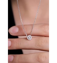 Gümüş Hayalet Kolye Mini Minimal Kadın Gümş Kolye (Renksiz)