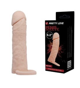 Extended 4 CM Dolgulu Realistik Penis Kılıfı Uzatmalı Prezervatif