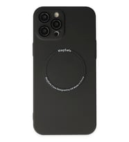 Newface Apple iPhone 12 Pro Kılıf Jack Magneticsafe Lens Silikon - Siyah