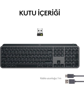 LOGITECH MX Keys S Kablosuz Q Trk Siyah Klavye (920-011594)