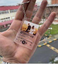 Sevgililer Gününe Özel Kişiye Özel Spotify Tasarımlı Çift Anahtarlık 2 Adet Şeffaf