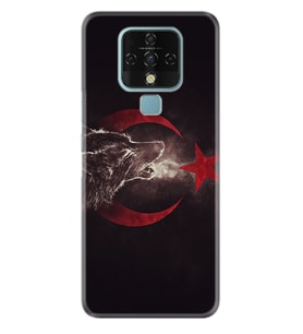Tecno Camon 16 18P Pova Pova 3 Pova Neo Kılıf Desemli Silikon Kurt ve Ay Yıldız 1403