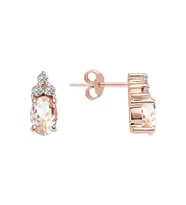 Sirius Pırlanta ve Oval Morganite Taşlı Saga Küpe 0717E0054