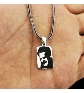Nazım Hikmet 925 Ayar  Gümüş Erkek Kolye
