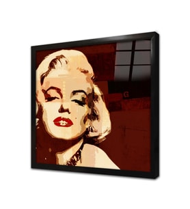 Marilyn Monroe Çerçeveli Cam Tablo