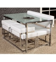 Masa-LOCA BANK tk 17347 Model Metal Nikelaj Suni deri Kırılmaz Temper Cam masa