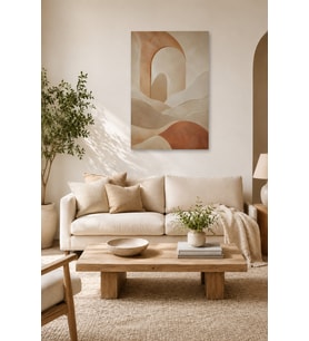 Tam Renk Bej Terracotta Bohem Soyut Modern Dekoratif Kanvas Duvar Tablosu