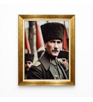 Tablore Kalpaklı Atatürk Milli Mücadele Portresi Çerçeveli Tablo - Başkomutan Temalı