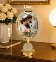 Sevgiliye Özel Fotoğraflı Kristal Ledli Masa Lambası,  Sevgiliye Hediye, Ev Hediyesi, Anneler Günü Hediyesi (Gold)