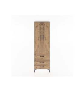 Hyperion Dolap 2 Raflı 3 Çekmeceli Tek Askılı 60x44x195 Aytaşı-Çam