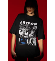 Tasarım Artpop Lady Gaga Şarkıcı Baskılı Unisex Oversize Tişört