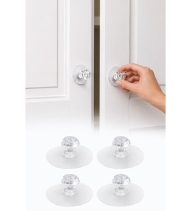 4'lü Yapışkanlı Kristal Mobilya Kulpu Dolap Çekmece Kapak Komodin Tutacağı 6 cm