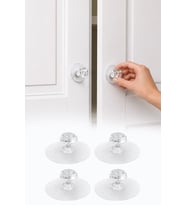4'lü Yapışkanlı Kristal Mobilya Kulpu Dolap Çekmece Kapak Komodin Tutacağı 6 cm