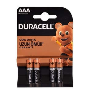 Mey İthalat® Duracell Alkalin Pil AAA 4'' lü Paket