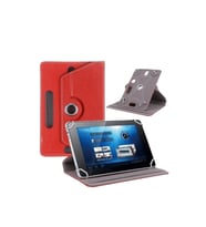 Vorcom Tablet Serisi Uyumlu Universal 10.1 inç Pu Deri Standlı Tablet Kılıfı Ultra﻿Pad-QuartzPro-S Tab7-QuartzLITE (Kırmızı)