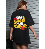 Unisex Good things Tasarım Tshirt (Siyah)