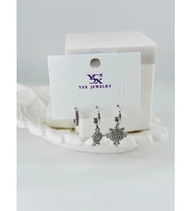 Zirkon Taşlı Üçlü Kombin Küpe - Kp00431