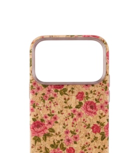iPhone 17 Pro Doğal Mantar Dokulu Magsafe Kılıf Pembe Floral