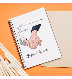 El Ele Sevgili ( Her Anımızda El Ele ) Tasarımlı Defter Kişiye Özel