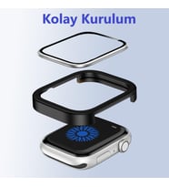 [Seri 9 8 7 45mm Plastik Çerçeve] Watch Ekran Koruyucu Kırılmaz Cam Yüksek Hassasiyetli Tam Kaplayan Apple Watch 9 8 7 ile Uyumlu